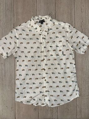 Eddie Bauer Jeep Surfboard All Over Print Button Down Shirt Men’s Medium